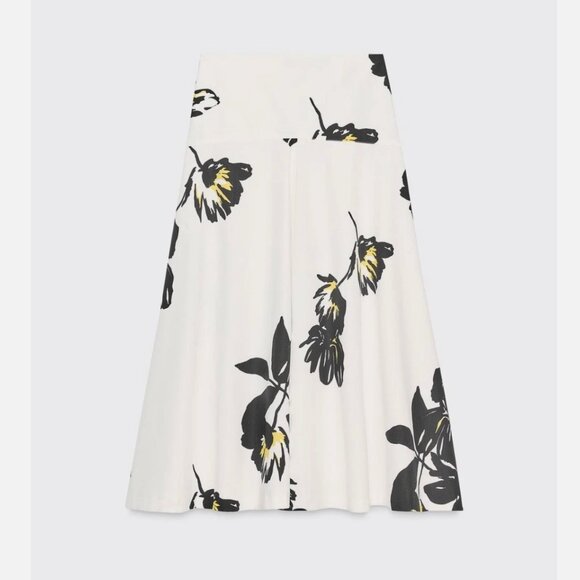 ZARA WOMAN $99  PRINTED MIDI SKIRT BLACK / WHITE 2914/150 NWT - Picture 9 of 9